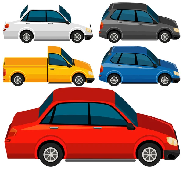 Various Cars Vector Collection Illustration — Stock Vector