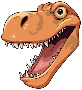 Bir Tyrannosaurus karikatürü izole edilmiş.