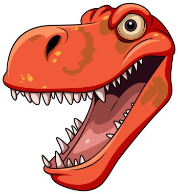 Bir Tyrannosaurus karikatürü izole edilmiş.