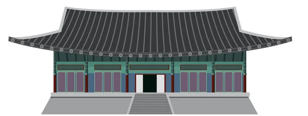 Ancient Traditional Korean Building Illustration — Vettoriale Stock