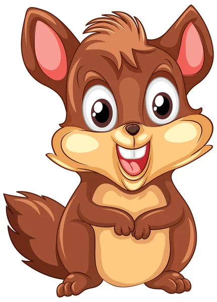 Niedliche Eichhörnchen Zeichentrickfigur Illustration — Stockvektor