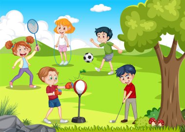 Çocuk oyun bahçesi illüstrasyon