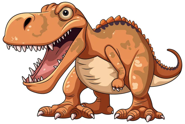 Tyrannosaurus Tecknad Karaktär Isolerad Illustration — Stock vektor