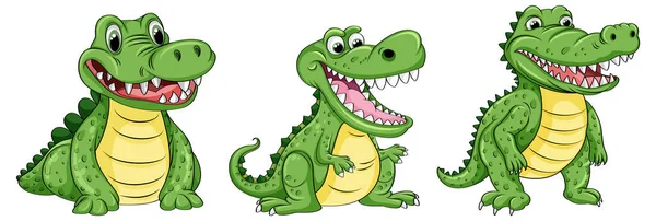 Ilustracja Komiksu Krokodyl Funny — Wektor stockowy