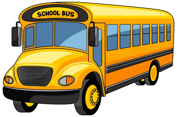 Cartoon School Bus Sur Fond Blanc Illustration — Image vectorielle