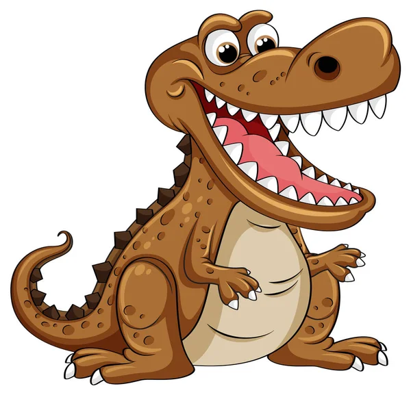 Engraçado Cartoon Crocodilo Personagem Ilustração — Vetor de Stock