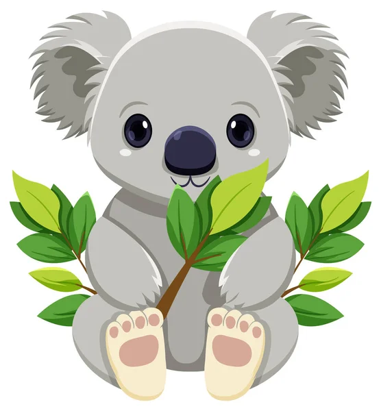 Lindo Personaje Dibujos Animados Koala Ilustración — Archivo Imágenes Vectoriales