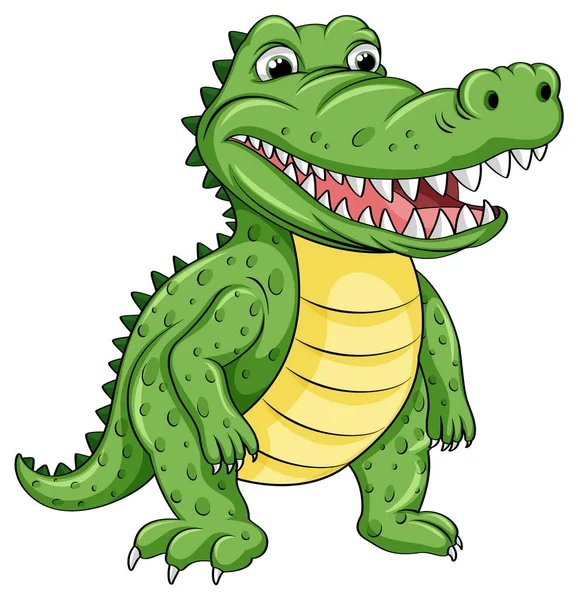 Crocodile Dessin Animé Drôle Illustration Style — Image vectorielle