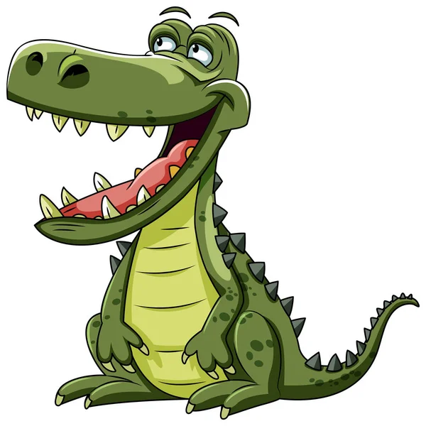 Desenho Animado Crocodilo Bonito Personagem Ilustração — Vetor de Stock