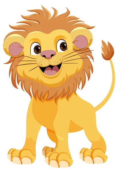 Cute Lion Ilustracja Postaci Kreskówki — Wektor stockowy