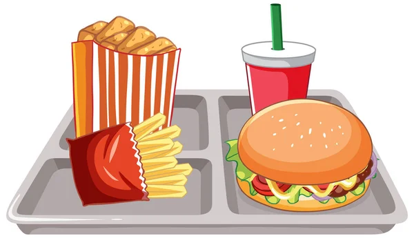 Smaklig Fast Food Collection Illustration — Stock vektor