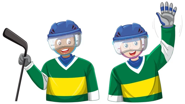 Les Garçons Adolescents Hockey Illustration Uniforme — Image vectorielle