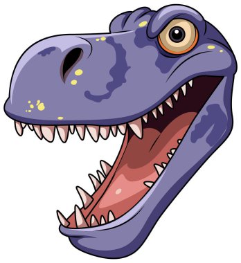 Bir Tyrannosaurus karikatürü izole edilmiş.