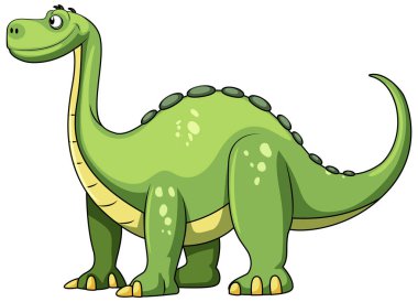 Brachiosaurus çizgi film karakteri izole edilmiş
