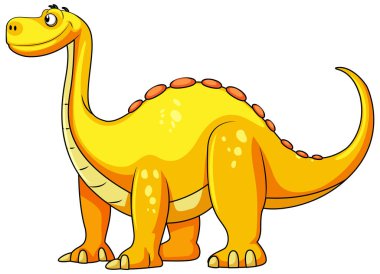 Brachiosaurus çizgi film karakteri izole edilmiş