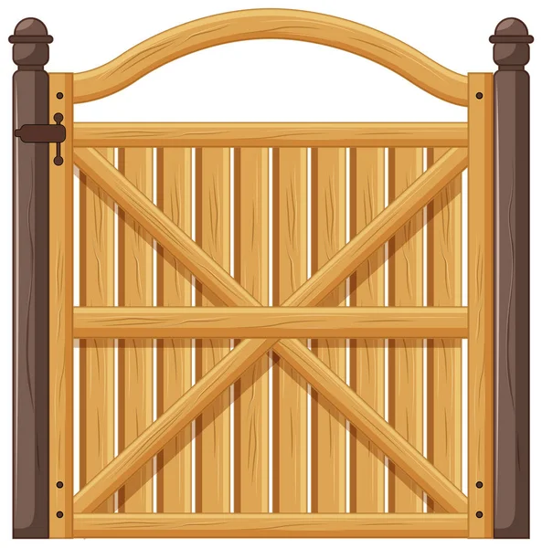 Wooden Fence White Background Illustration — Stock Vector