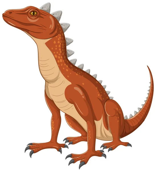Criatura Reptiliana Com Chifres Salientes Que Lembram Uma Ilustração Dinossauro — Vetor de Stock