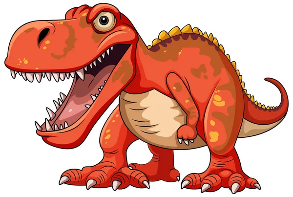 Eine Tyrannosaurus Zeichentrickfigur Isolierte Illustration — Stockvektor