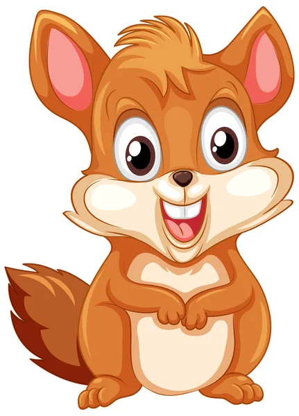 Niedliche Eichhörnchen Zeichentrickfigur Illustration — Stockvektor