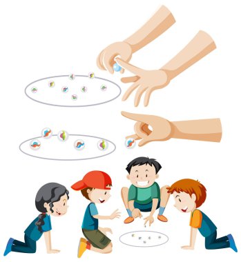 Oyun alanı çocuk karakteri çizimi