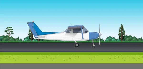 Векторная Иллюстрация Однодвигательного Лёгкого Самолёта — стоковый вектор