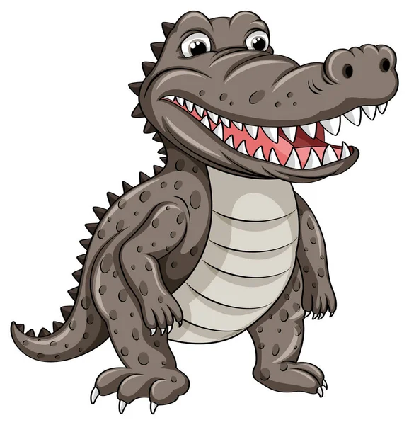 Crocodilo Engraçado Desenho Animado Estilo Ilustração — Vetor de Stock