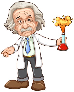 Albert Einstein cartoon character illustration clipart