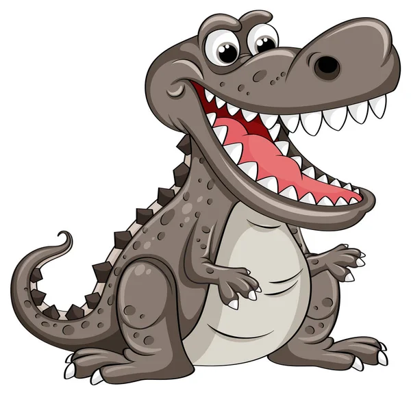 Rolig Tecknad Krokodil Karaktär Illustration — Stock vektor