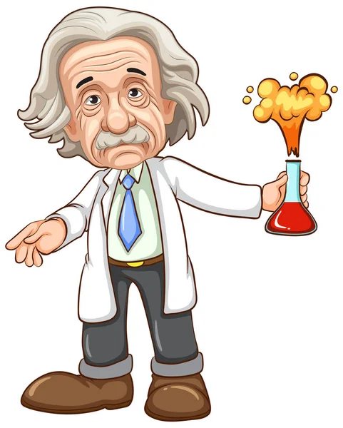 Zeichentrickfigur Albert Einstein — Stockvektor