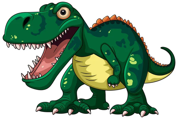 Bir Tyrannosaurus Çizgi Film Karakteri Izole Edilmiş — Stok Vektör