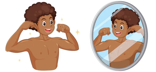 Pubertierende Jungen Erleben Körperliche Veränderungen — Stockvektor