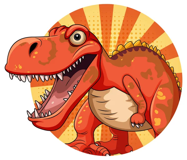 Tyrannosaurus Retro Comic Icon Illustration — Stock Vector