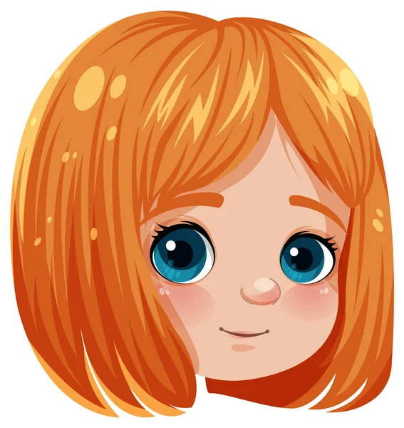 Adorable Girl Orange Hair Illustration — Stock Vector