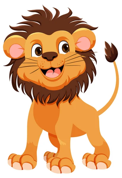 Cute Lion Ilustracja Postaci Kreskówki — Wektor stockowy