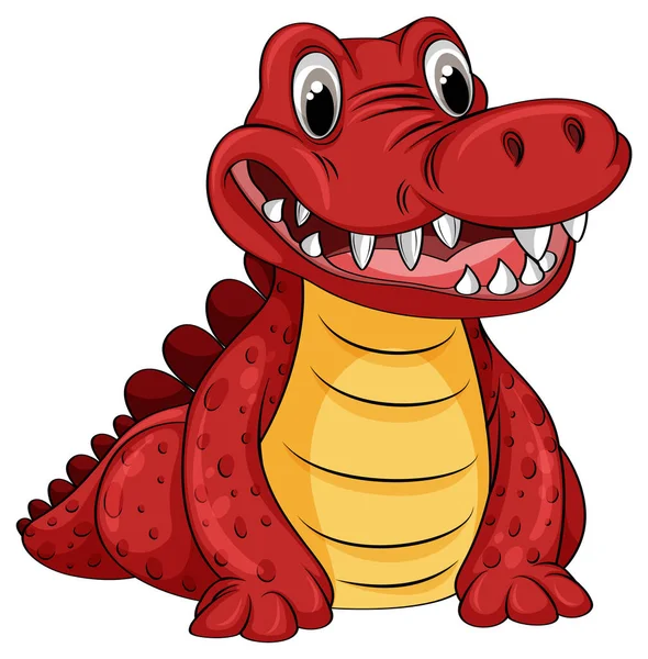 Desenhos Animados Bonitos Crocodilo Personagem Ilustração — Vetor de Stock