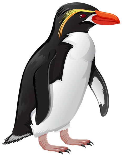 Pingüino Trampas Sobre Fondo Blanco Ilustración — Archivo Imágenes Vectoriales