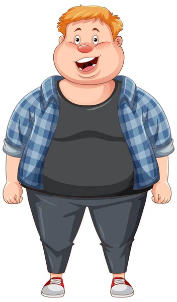 太りすぎの男漫画のキャラクターイラスト — ストックベクタ