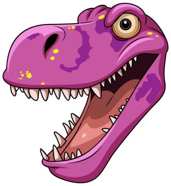 Bir Tyrannosaurus karikatürü izole edilmiş.