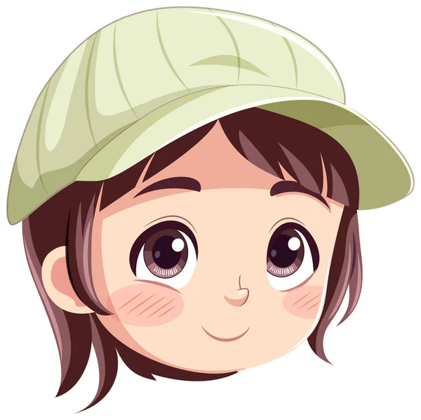 Adorable Girl Wearing Cap Illustration — Stock Vector