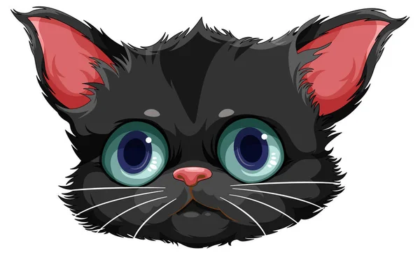 Cute Kitten Head Cartoon Style Illustration — Stock Vector
