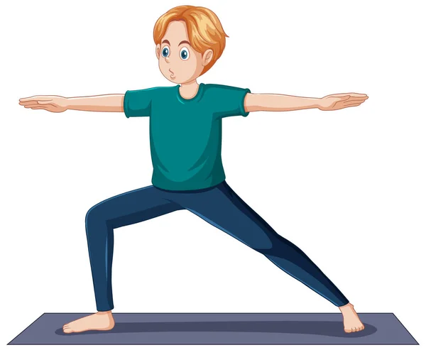 Adolescente Practicando Yoga Para Salud Ilustración — Archivo Imágenes Vectoriales