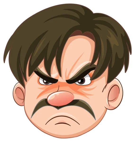 Adult Man Grumpy Expression Illustration — Stock Vector