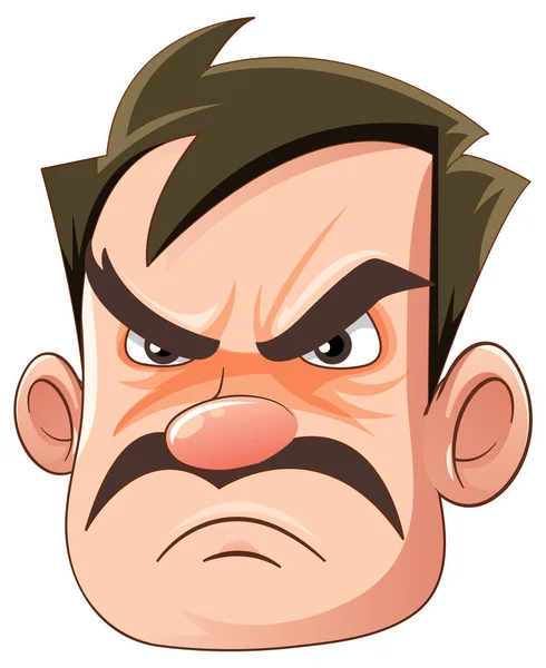 Homme Adulte Avec Illustration Expression Grincheuse — Image vectorielle