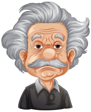 Albert Einstein çizgi film karakteri çizimi