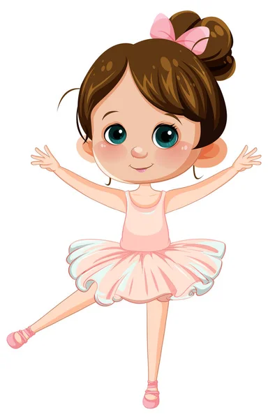 Mignon Danseur Ballet Illustration Personnage Dessin Animé — Image vectorielle