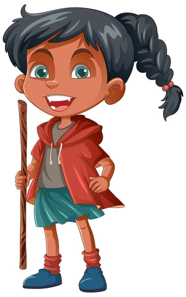 Illustration Personnage Dessin Animé Autochtone Pour Enfants — Image vectorielle