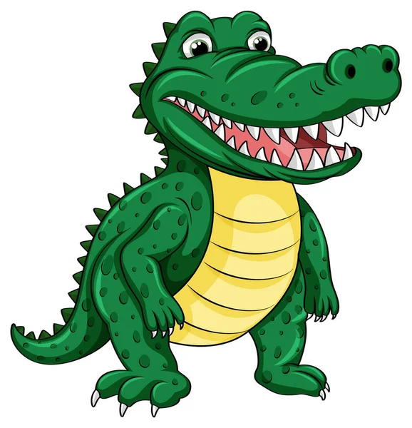Crocodilo Engraçado Desenho Animado Estilo Ilustração — Vetor de Stock
