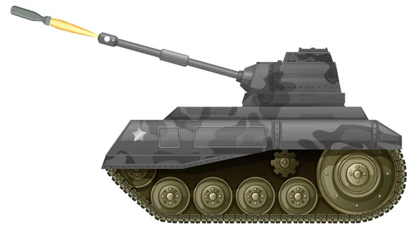 Military Tank Bullet Firing Illustration — Stock Vector