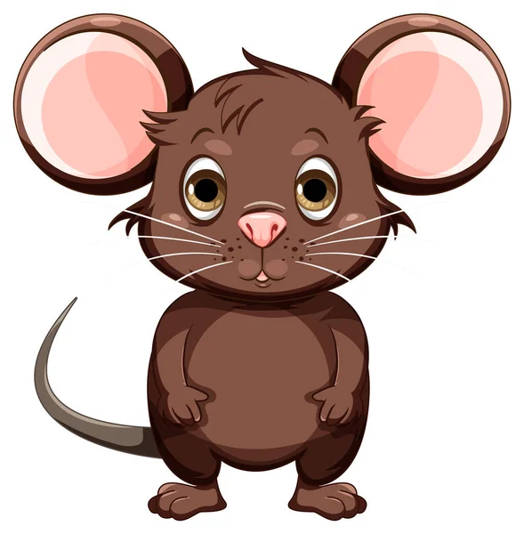 Carino Ratto Cartone Animato Personaggio Illustrazione — Vettoriale Stock