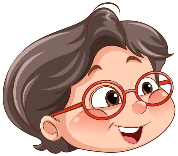 Menino Usando Óculos Ilustração Dos Desenhos Animados — Vetor de Stock